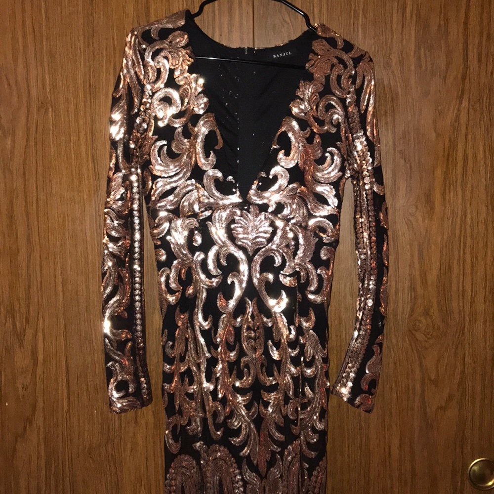 Floor length long sleeve dress